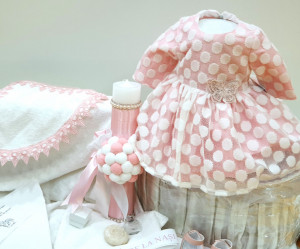 Rochie de botez Annabell cu trusou asortat