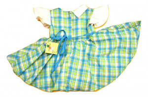 Rochie in carouri cu maneca scurta