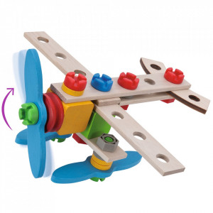 Set constructie din lemn Eichhorn Airplane 40 piese