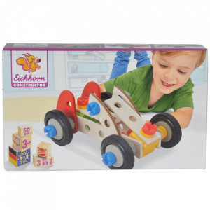 Set constructie din lemn Eichhorn Constructor Racer 50 piese