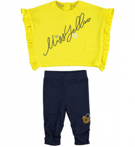 Set tricou galben + pantalon bleumarin, Ido