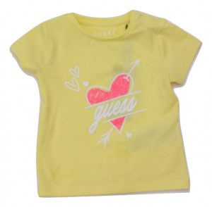Tricou fete , Guess , fond galbe , logo