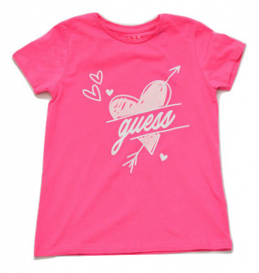Tricou Guess roz cu inima