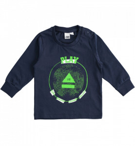Bluze de baieti din bumbac IDO alb si bleumarin