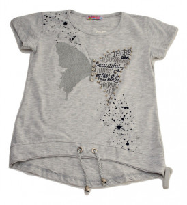 Tricou fete gri fluture