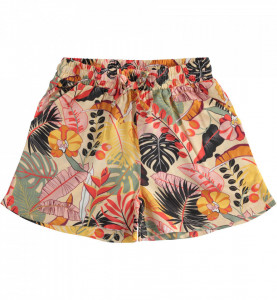 Fusta pantalon din matasica pentru fete cu model floral
