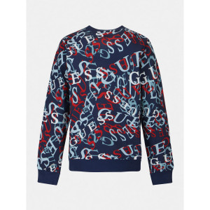 Hanorac bleumarin cu litere colorate Guess