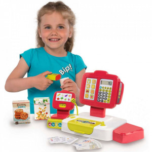 Jucarie Smoby Casa de marcat Mini Shop rosu cu accesorii