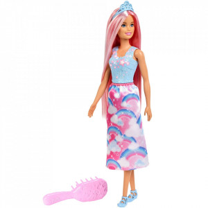 Papusa Barbie by Mattel Dreamtopia cu perie