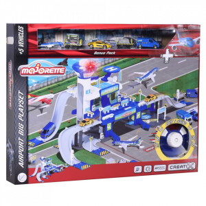 Pista de masini Majorette Creatix Aeroport cu 5 vehicule