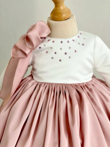 Rochie cu matasica roz prafuit