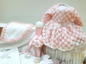 Rochie de botez Annabell cu trusou asortat