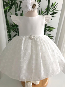 Rochie de botez spectaculoasa cu buline