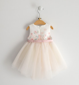 Rochie eleganta botez , Ido , cu trena din tiul