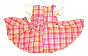 Rochie in carouri cu maneca scurta