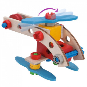 Set constructie din lemn Eichhorn Airplane 40 piese