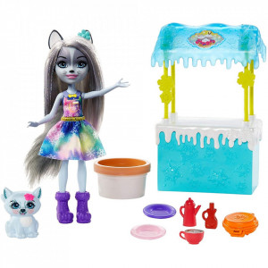 Set Enchantimals by Mattel papusa Winsley Wolf, figurina Trooper si accesorii