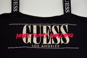 Tricou Guess negru cu bretele