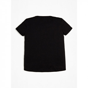 Tricou Guess negru cu geanta in fata
