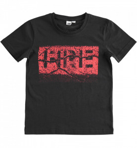 Tricou negru cu maneca scurta din bumbac IDO