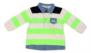 Tricou polo cu dungi verzi IDO