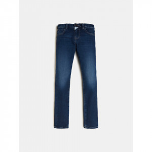 Blugi skini Guess de baieti albastru inchis din bumbac
