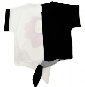 Bluza alb cu negru cu bujor
