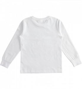 Bluza alba de baieti din bumbac IDO