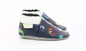 Botosi de piele pentru bebe, bleumarin, Robeez