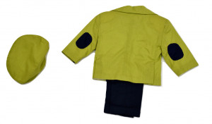 Costum botez, verde, 5 piese