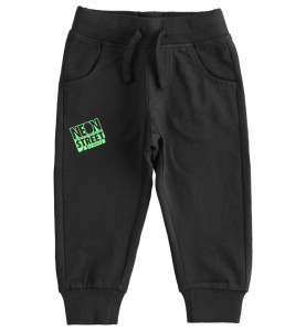 Pantalon negru de trening din bumbac, IDO