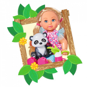 Papusa Simba Evi Love 12 cm Baby Safari cu figurine si accesorii