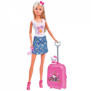 Papușa Simba Steffi Love Hello Kitty Travel 29 cm cu accesorii