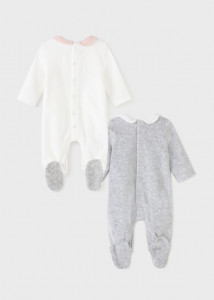 Pijama ECOFRIENDS cu guler volănaș pentru nou-născut fată, Mayoral
