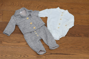 Pulovar gen sacou din material tricotat sare cu piper 100% bumbac