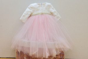 Rochie de botez Anelize cu tiul si brocart