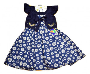 Rochie de fete cu imprimeuri albe