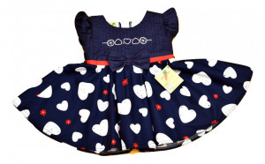 Rochie fetite cu inimioare mari albe