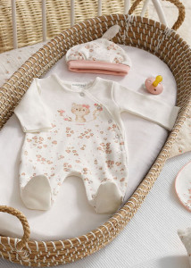 Set ECOFRIENDS body cu bavețică și căciuliță bebe, Mayoral