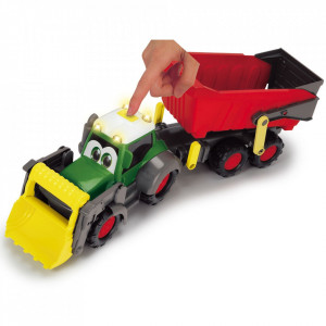 Tractor Dickie Toys Happy Farm cu remorca