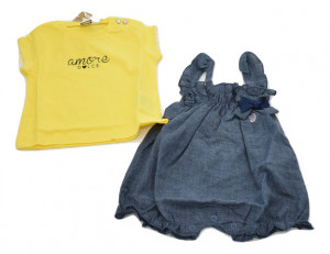 Tricou bebelus fata , Ido , bumbac , galben
