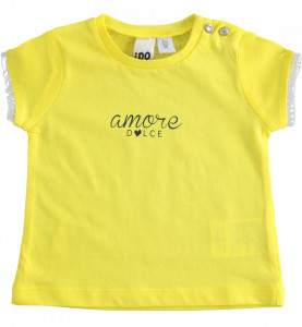 Tricou bebelus fata , Ido , bumbac , galben