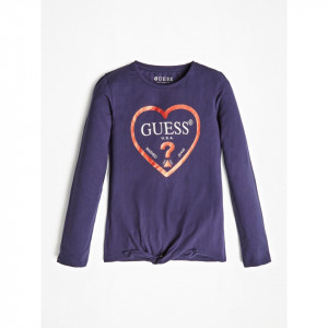 Tricou cu maneca luga GUESS cu nod de fata