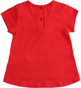 Tricou de fete rosu cu margareta pe piept ido