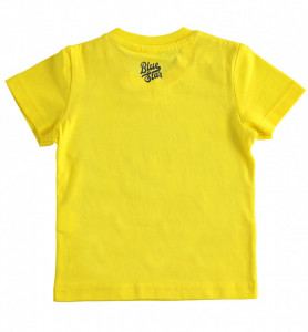 Tricou galben si bleomarin din bumbac de baieti IDO