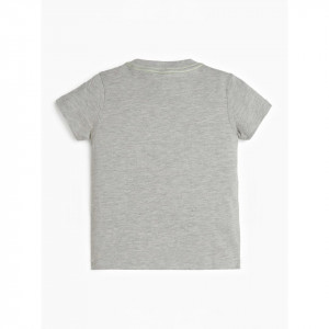 Tricou GUess gri cu scris verde