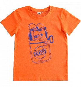 Tricou portocaliu cu maneca scurta din bumbac IDO