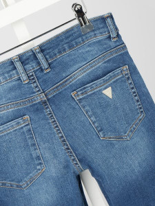 Blue Jeans de fata cu strasuri pe laterală, GUESS