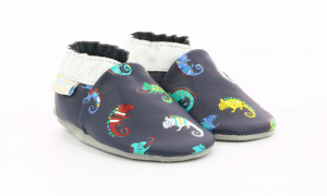 Botosi de piele pentru bebe, bleumarin, Robeez
