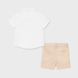 Costum cu camasa si pantalon de in pentru nou nascut baiat Mayoral